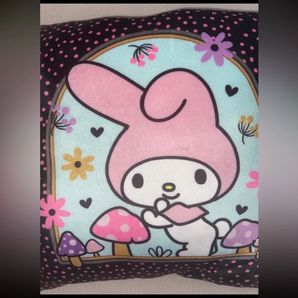 Sanrio My Melody Hello Kitty Travel Cloud Pillow NWT New 2023 Soft Black Pink